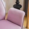 Karl Home | 28.5 inch White Velvet Dovetail Swivel Office Chair With Wheels - 3 of 4