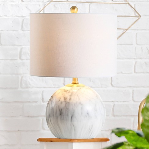 Internationale hoofdstad teugels 21.5" Luna Faux Marble Resin Table Lamp (includes Led Light Bulb) White -  Jonathan Y : Target