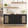 KTMBDW Modern 4 Door Console Table with Storage, Black Storage Cabinet with Doors and Shelves, Sideboard Storage Cabinet 60" W - 2 of 4