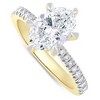 Pompeii3 2.63Ct TW Certified Oval Diamond Engagement Gold Ring Side Halo Lab Created - Size 7 - 3 of 4