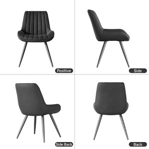 Dexmalle Set of 2 Comfortable Modern Dining Chairs with Thick Cushions,Black - 1 of 4