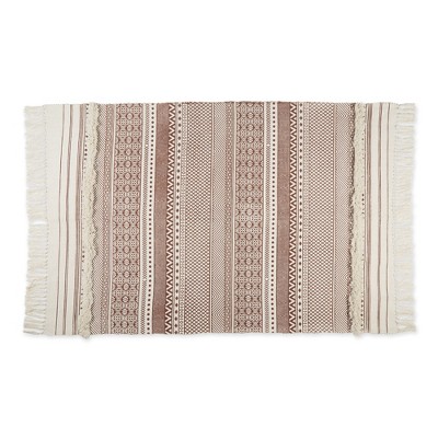 Design Imports Shabby Chic Textured Fringe - Cinnamon - 4 X 6 Ft