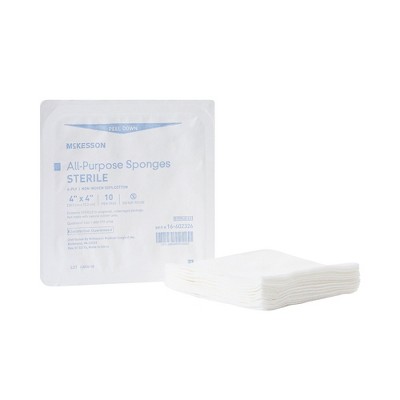 McKesson All Purpose Sponges 4-Ply, 4 in x 4 in, 10 per Pack, 96 Packs, 960 Total