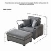 GDFStudio Enora Modern Corduroy Upholstered Chair with Storage Ottoman and Pillows - 3 of 4
