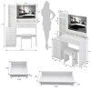 NicBex Vanity Table with Stool,Vanity Desk with Touch LED Mirror,Makeup Vanity with Multi Layer Capacity Storage,Dressing Table for Bedroom,White - 3 of 4
