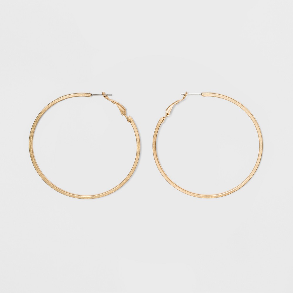 Photos - Earrings Thick Circle Hoop  - Universal Thread™ Gold denim