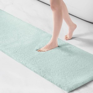 NAYSAYE Bath Rug 20" x 30" Plush Soft Absorbent Quick Dry Non Slip Spa Quality Cozy Comfort for Bathroom, Green - 1 of 4