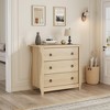 Jojoka 3-Drawer Boho Dresser with Rattan Accents & Curved Legs – Compact Storage Cabinet for Bedroom, Living Room, Entryway, Nursery - 3 of 4