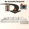 135" Cloud Plush Corduroy Modular L-Shaped Sectional Sofa with Right Chaise, Floor Design, No Assembly - 4 of 4