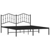 vidaXL California King Metal Bed Frame with Headboard, Sturdy Steel, Black, No Mattress - 4 of 4