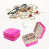 Unique Bargains Travel Square Small Portable PU Leather Jewelry Organizer Case Storage - 2 of 4