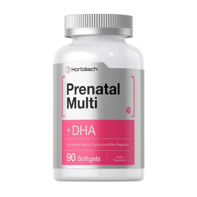 Horbaach Prenatal Vitamins With DHA And Folic Acid | 90 Softgels, 1 of 3