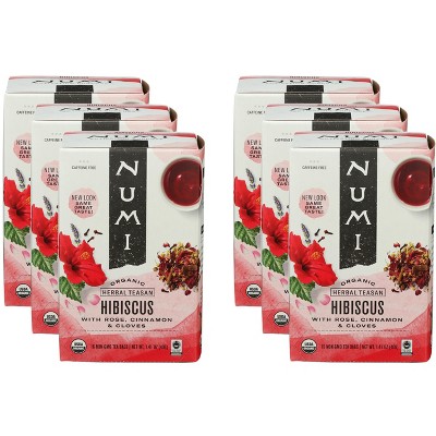 Numi Organic Herbal Teasan Hibiscus with Rose, Cinnamon, & Cloves - Case of 6 - 16 Bags