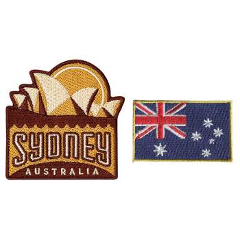 HEDi-Pack 2pk Self-Adhesive Polyester Hook & Loop Patch - Sydney Australia and Australia Country Mini Flag