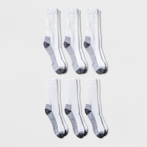 Cushioned Durable Fruit Of The Loom Mens Cotton Work Gear Crew Socks Wicking 5 Pack 