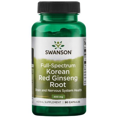 Swanson Full Spectrum Korean Red Ginseng Root 400 mg 90 Caps.