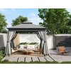Outdoor Patio Gazebo with Double Roof,Party Gazebo with Mosquito Netting,Lounge Canopy Tent for Backyard Garden-Cuddlewood - 3 of 4