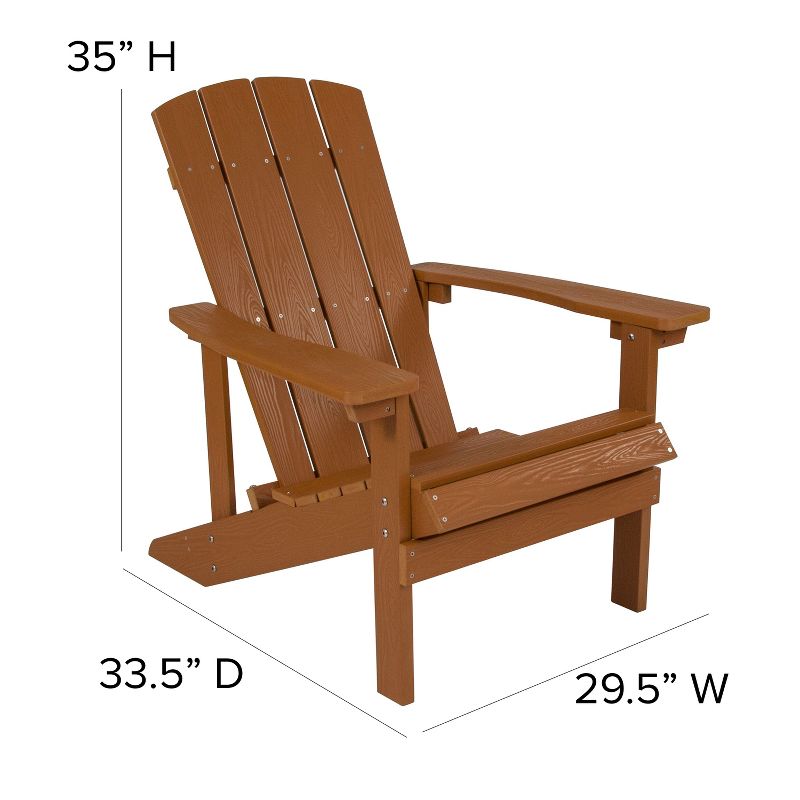 Emma and Oliver 4 Pack Outdoor All-Weather Poly Resin Wood Adirondack Chairs, 4 of 11