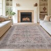 Washable Area Rug Floral Printed Accent Rug with Non-Slip Backing - 4 of 4