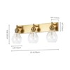 Rennnsan Frondra 27" W Hardwired 3 - Light Dome Glass Modern Dimmable Wall Sconce in Gold - 3 of 4
