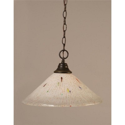 Toltec Lighting Any 1 - Light Pendant in  Dark Granite with 16" Frosted Crystal Shade