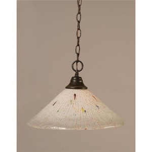 Toltec Lighting Any 1 - Light Pendant in  Dark Granite with 16" Frosted Crystal Shade - 1 of 1