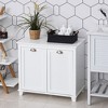HOMCOM Tilt-Out Laundry Sorter Cabinet, Bathroom Storage Organizer with Two-Compartment Tilt-Out Hamper - 2 of 4