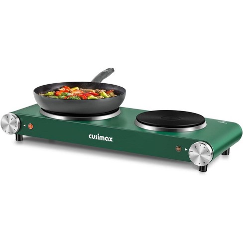 Cusimax Electric Double Burner,cast Iron Hot Plate,portable Countertop  Cooktop,green : Target