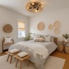 Ceiling-mounted Jute Rope Fan Light Strip with 4 Bulbs, Dimmable, 7 Blades, Reversible DC Motor - 4 of 4