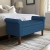 TiramisuBest Vintage Semi-Circle End of Bed Bench, Upholstered Bedroom Entryway Bench with Tufted Velvet-Touch Fabric & Rubberwood Legs, Gray - 3 of 4