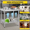 Stainless Steel Table, Heavy-Duty Metal Commercial Prep Table with Open Storage Racks for Restaurant Kitchens, Home, Hotels, Food Preparation - 3 of 4