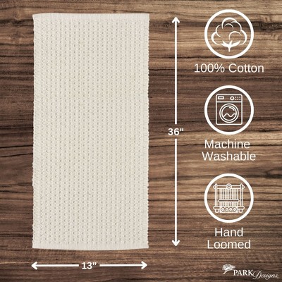 Cream Cotton Woven Textured Table Runner 36 Inch