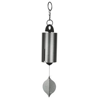 Woodstock Wind Chimes Signature Collection, Heroic Windbell, Large, 40'' Antique Silver Wind Bell HWLAS