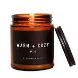 Sweet Water Decor Warm and Cozy 9oz Amber Jar Soy Candle