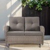 POCASSY 49.5" Wide Outdoor Glider Loveseat, All Weather Brown Wicker Rattan Patio Loveseat Glider for Porch Deck Garden - 3 of 4