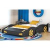 Gulches Black+Yellow Full Size Race Car-Shaped Platform Bed with Wheels and Storage - 2 of 4