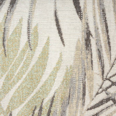 Ivory & Green Tropical Leaf Reversible 5' x 7' Synthetic Area Rug
