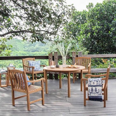 Sonoma Lane Channing Teak Round Outdoor Dining Table - Thumbnail 3