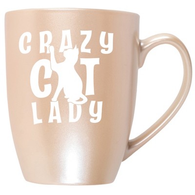 Elanze Designs Crazy Cat Lady Precious Pearl 10 ounce New Bone China Coffee Cup Mug