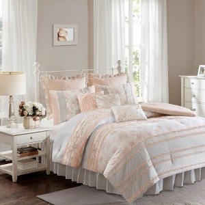 7Pcs Comforter Set, Cozy Solid Bedding Set, Cotton Bed Comforter - 1 of 1