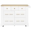 NicBex Modrn Kitchen Island with Drop Leaf & Pull Out Trash,Rolling Kitchen Cart with Wheels & Drawers,Storage Cabinet Folding Dining Table - 3 of 4