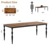 Homhougo Dining Room Table 6, 70.9'' Mid Century Kitchen Table Furniture with Metal Frame Heavy Duty Legs Black - 2 of 4