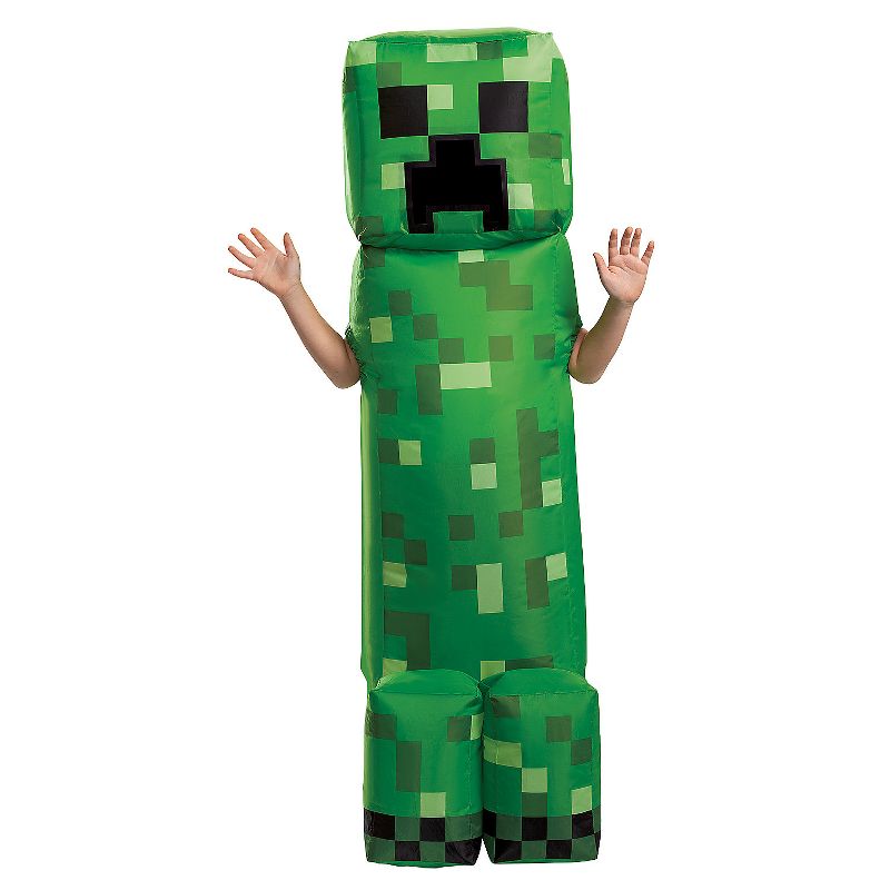 Disguise Boys' Minecraft Creeper Inflatable Costume - Size One Size Fits Most - Green, 1 of 2