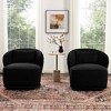 KINWELL Modern Boucle Upholstered 360° Swivel Accent Armchair, Set of 2 - 3 of 4