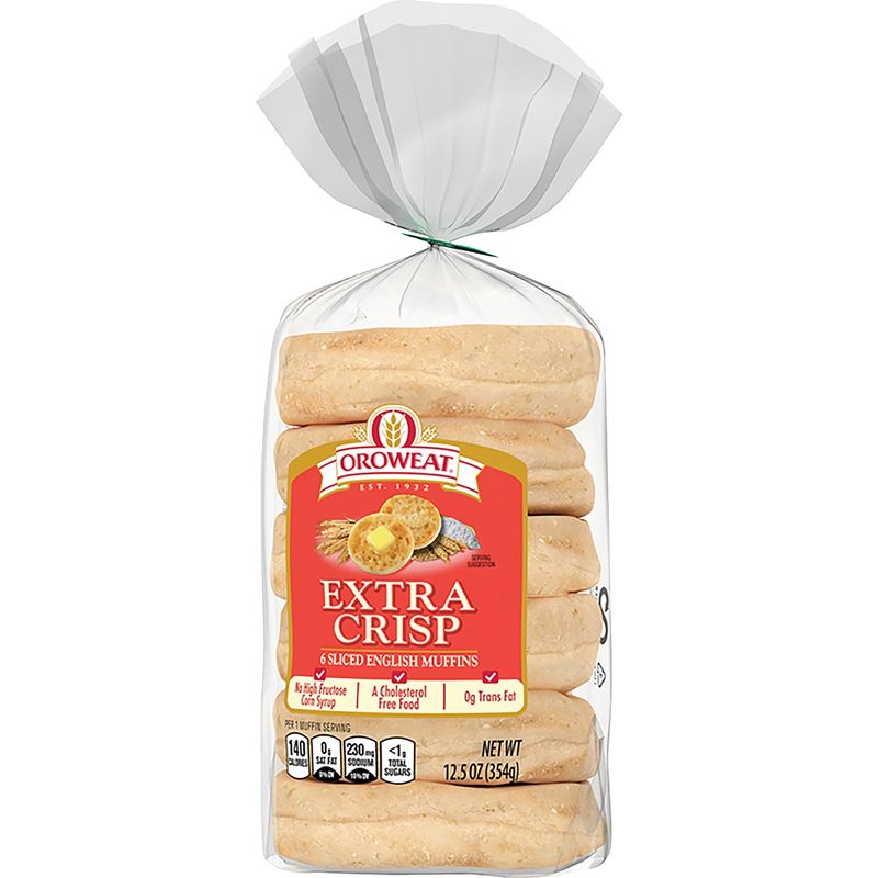 Oroweat Extra Crisp English Muffin - 12.5oz/6ct, 4 of 7