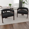OUTSUPPLY 2 Pcs Accent Chair Upholstered Armchair with Open Back, Dining Chair, Side Chair for Living Room, Bedroom, Dining Room - 4 of 4
