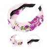 Unique Bargains Women's Elegant Knotted Printed Wide Hairband 6.50"x4.92" Pink Purple 1 Pc - 3 of 3