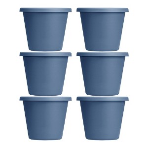 The HC Companies 24 Inch Indoor and Outdoor Classic Durable Plastic Flower Pot Container Garden Planter with Drainage Holes, Slate Blue (6 Pack) - 1 of 4