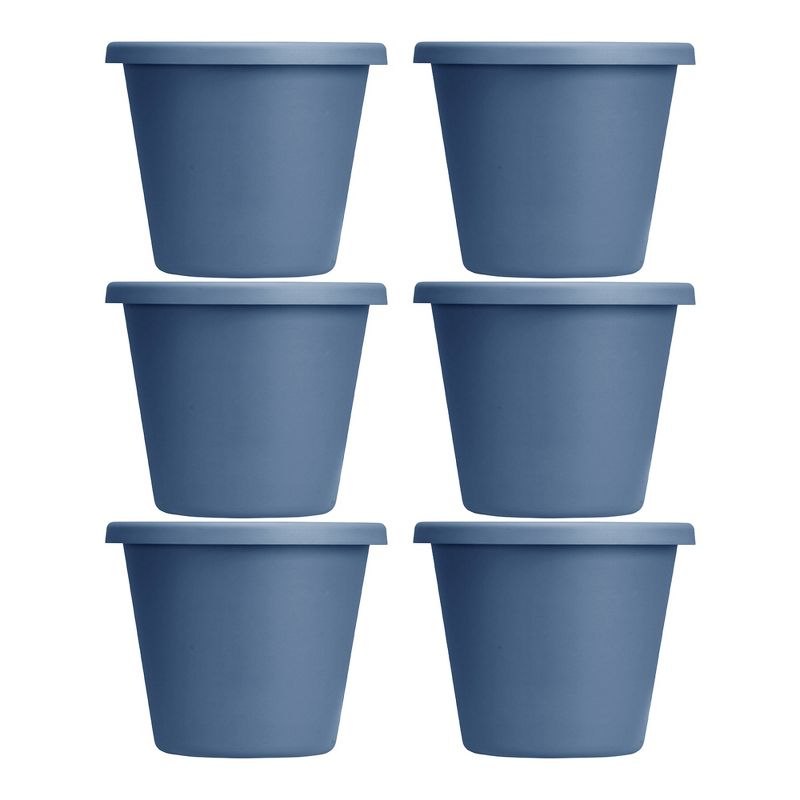 The HC Companies 24 Inch Indoor and Outdoor Classic Durable Plastic Flower Pot Container Garden Planter with Drainage Holes, Slate Blue (6 Pack), 1 of 7