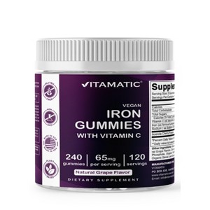 Iron 65 mg Gummies Supplement for Women & Men - 240 Vegan Gummies - 1 of 4